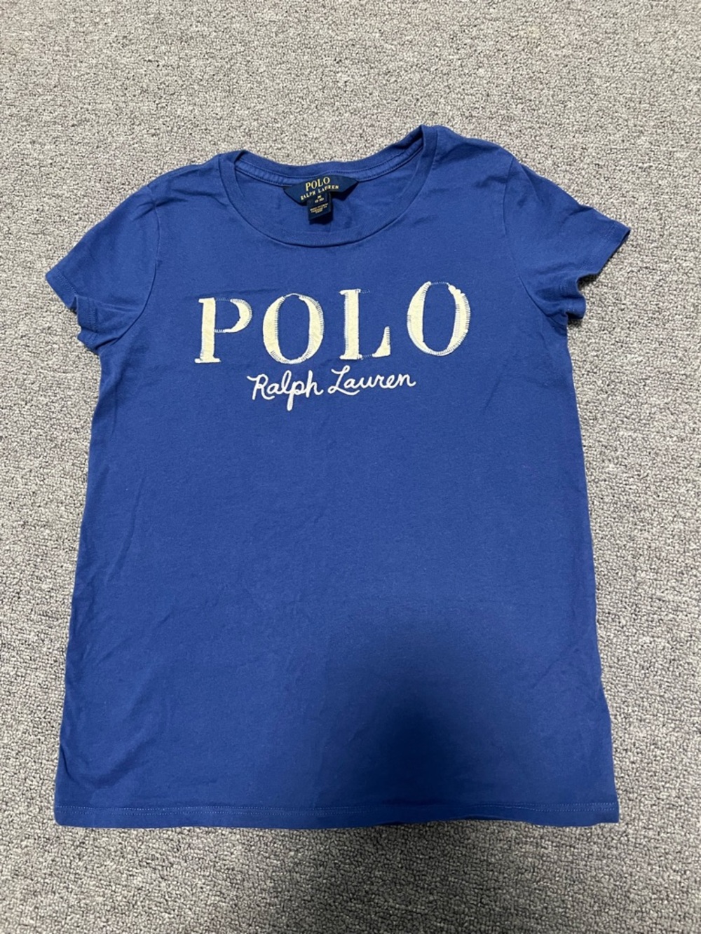 Polo by Ralph Lauren Girl Blue Short Sleeve Tee with White Logo
